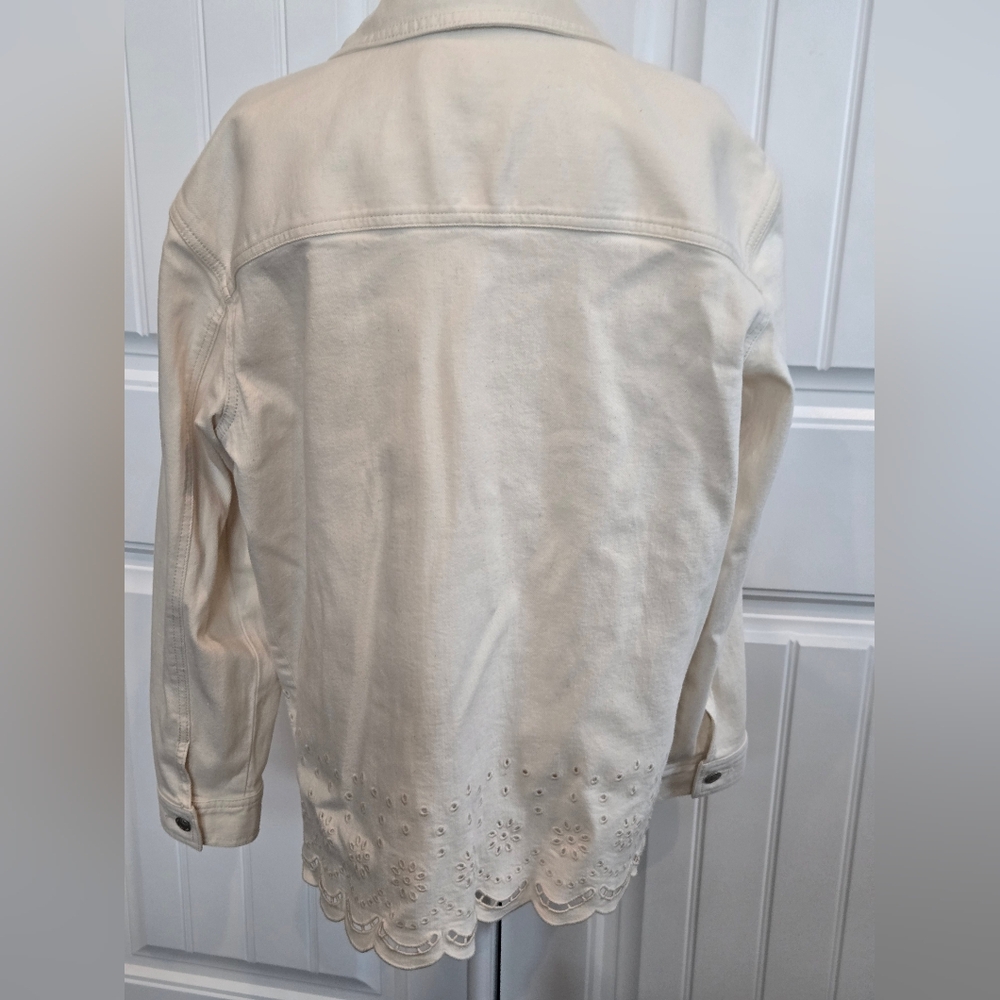 Loft Denim Eyelet Jacket, Size Medium - Picture 4 of 7